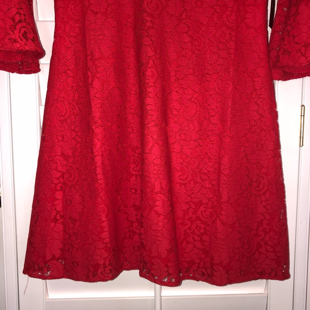 LULUS Small Red Lace Dress